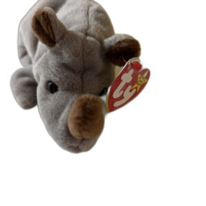 TY Beanie Baby Spike the Rhino DOB August 13, 1996 MWMT Retired
